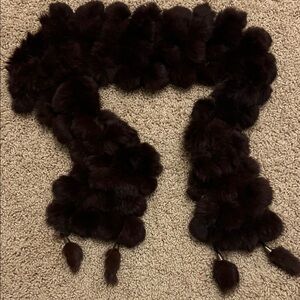 Elegant Dark Brown Fur Scarf